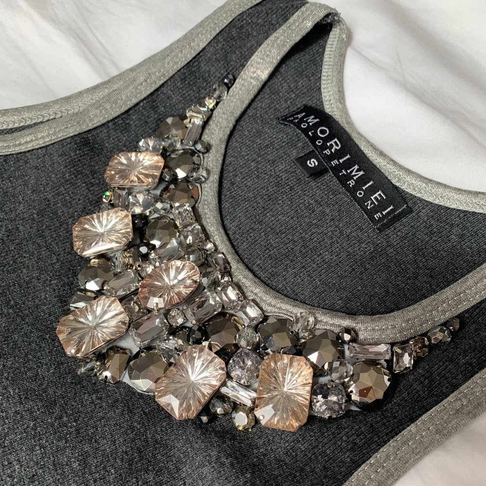 Swarovski luxury Italian designer top